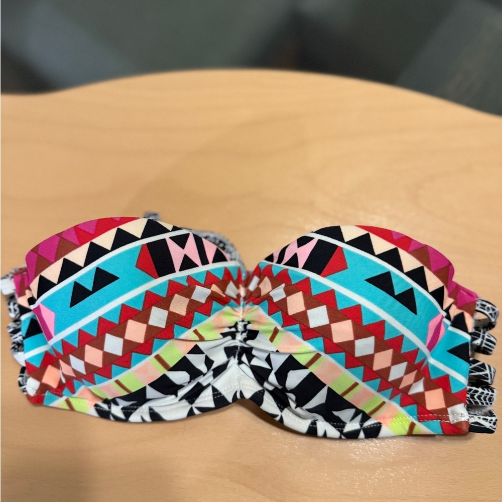 Xhilaration Multicolor Geometric Bikini Top